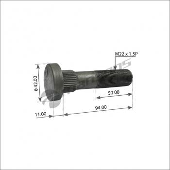 Шпилька колеса DAF (M22х1.5х94) с шлицами MANSONS MANSONS 033.200.035