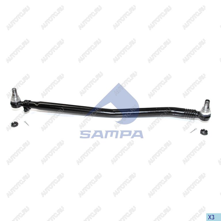 5 999 р. Тяга рулевая SCANIA 4 series продольная L=1053мм SAMPA SAMPA 097.105-01  с доставкой в г. Вологда