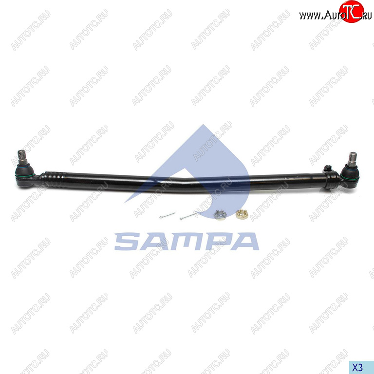 3 299 р. Тяга рулевая MAN продольная L=820мм SAMPA SAMPA 097.812-01  с доставкой в г. Вологда