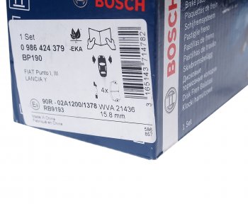 1 869 р. Колодки тормозные передние (4шт.) BOSCH Fiat Panda 2 169 (2003-2011)  с доставкой в г. Вологда. Увеличить фотографию 3