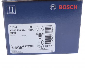 1 839 р. Колодки тормозные передние (4шт.) BOSCH Ford Escort ZX2 купе рестайлинг (1997-2002)  с доставкой в г. Вологда. Увеличить фотографию 4