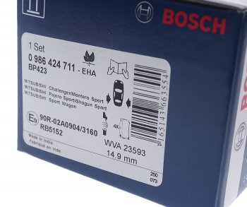2 259 р. Колодки тормозные задние (4шт.) BOSCH Mitsubishi Montero Sport PA рестайлинг (2000-2008)  с доставкой в г. Вологда. Увеличить фотографию 3