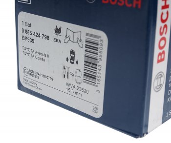 2 989 р. Колодки тормозные задние (4шт.) BOSCH Toyota Avensis T250 седан дорестайлинг (2003-2006)  с доставкой в г. Вологда. Увеличить фотографию 3