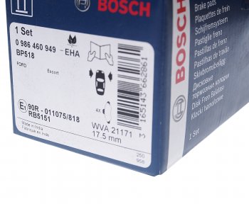 1 399 р. Колодки тормозные передние (4шт.) BOSCH Ford Escort ANL 2-ой рестайлинг универсал (1995-2000)  с доставкой в г. Вологда. Увеличить фотографию 3