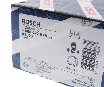 1 349 р. Колодки тормозные задние барабанные 4шт. BOSCH Nissan Sunny N14 (1990-1998)  с доставкой в г. Вологда. Увеличить фотографию 4
