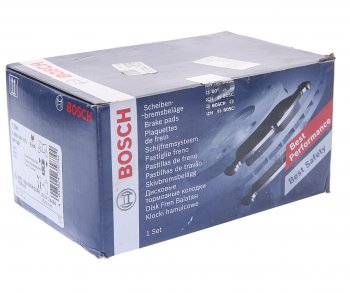 3 499 р. Колодки тормозные передние с датчиком (4шт.) BOSCH Ford Transit цельнометаллический фургон (2014-2022)  с доставкой в г. Вологда. Увеличить фотографию 3
