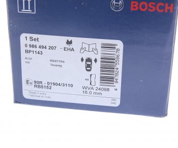 5 199 р. Колодки тормозные передние (4шт.) BOSCH Volkswagen Touareg 1 GP рестайлинг (2006-2010)  с доставкой в г. Вологда. Увеличить фотографию 4