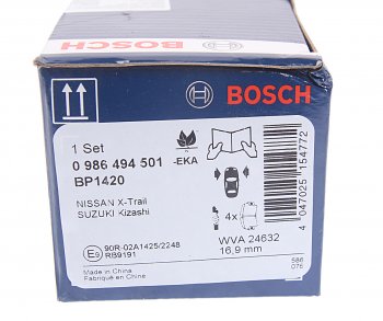 2 579 р. Колодки тормозные передние (4шт.) BOSCH Nissan Qashqai +2 1 J10 рестайлинг (2010-2014)  с доставкой в г. Вологда. Увеличить фотографию 4