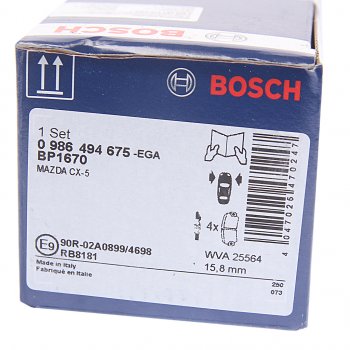 3 789 р. Колодки тормозные передние (4шт.) BOSCH Mazda CX-5 KE дорестайлинг (2011-2014)  с доставкой в г. Вологда. Увеличить фотографию 4