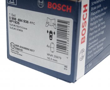 3 069 р. Колодки тормозные передние (4шт.) BOSCH Suzuki SX4 JYB, JYA хэтчбэк дорестайлинг (2013-2016)  с доставкой в г. Вологда. Увеличить фотографию 3