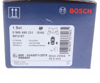 1 689 р. Колодки тормозные задние (4шт.) BOSCH CITROEN C8 (2002-2014)  с доставкой в г. Вологда. Увеличить фотографию 4