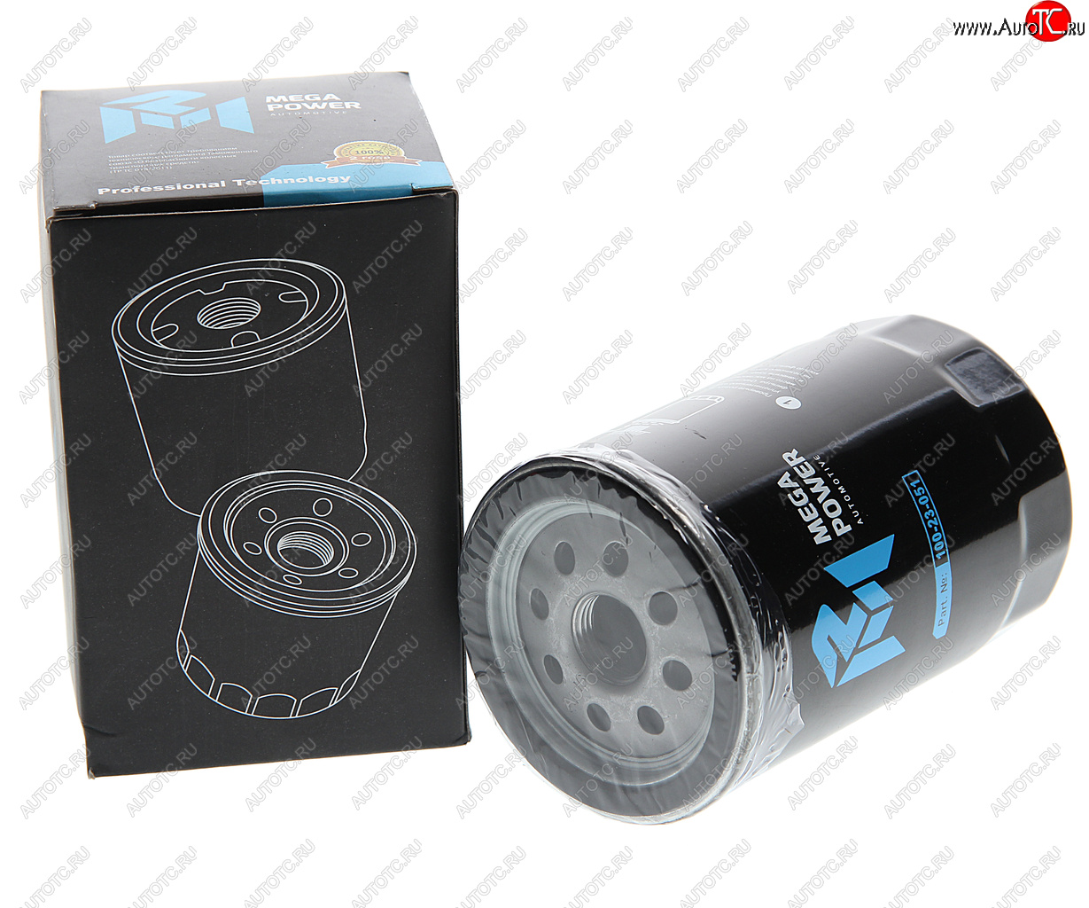 190 р. Фильтр масляный VW AUDI (-94) MEGAPOWER MEGAPOWER 100-23-051  с доставкой в г. Вологда