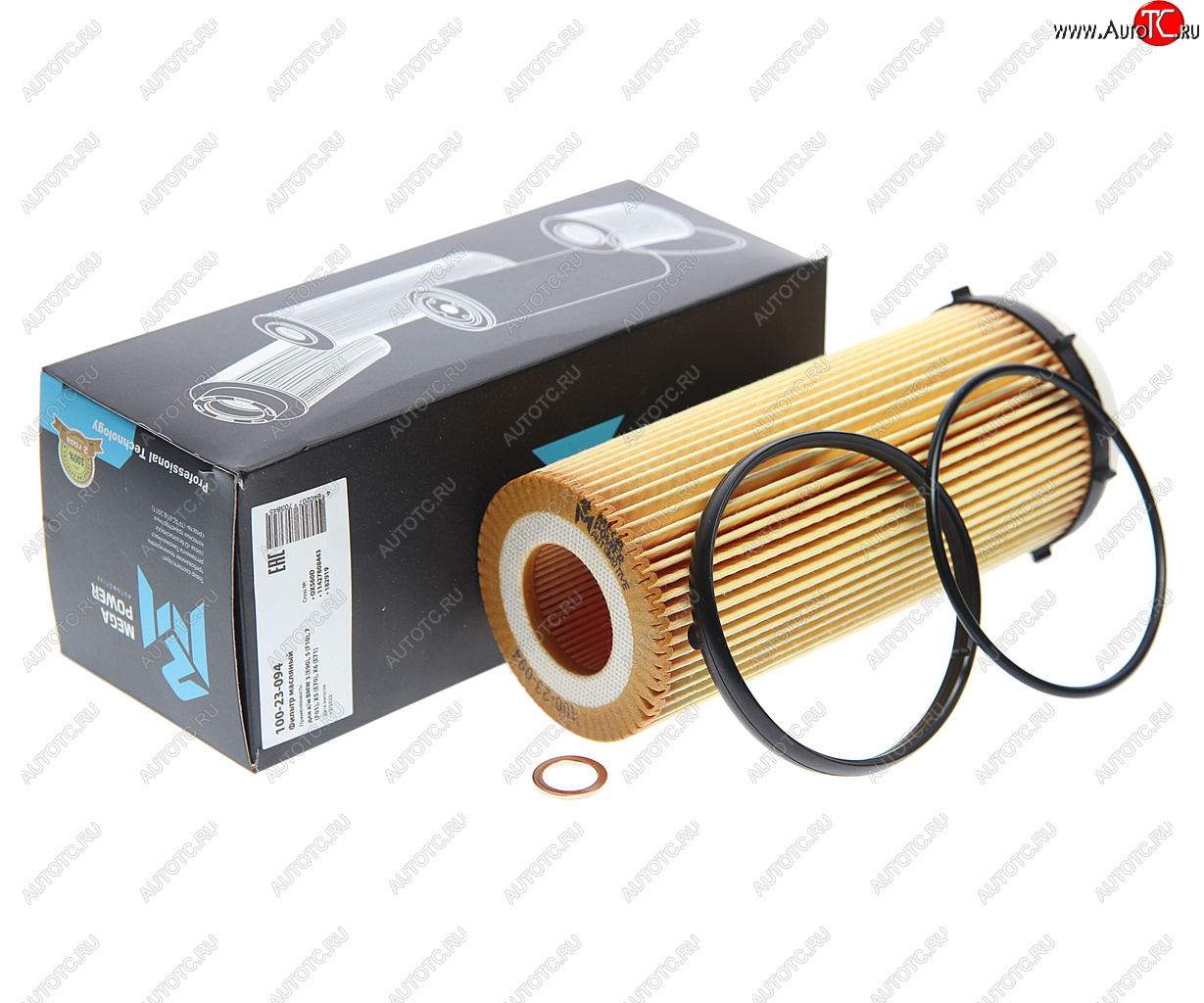 297 р. Фильтр масляный BMW 3 (E90),5 (F10),7 (F01),X5 (E70),X6 (E71) MEGAPOWER MEGAPOWER 100-23-094  с доставкой в г. Вологда