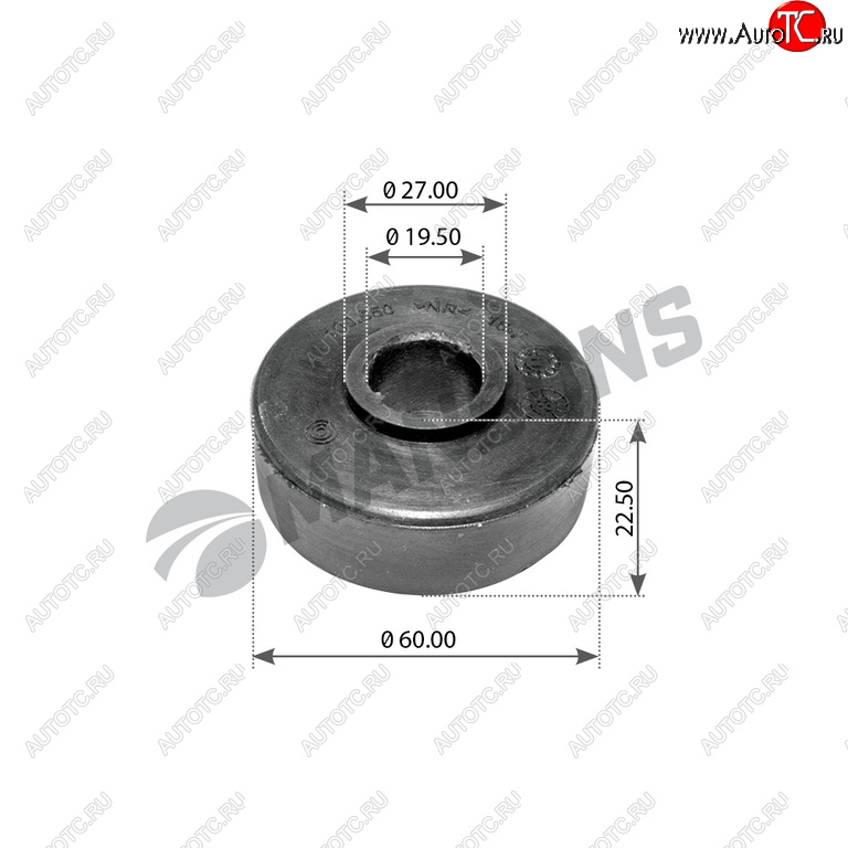 83 р. Втулка амортизатора SCANIA P,G,R,T series кабины (20x59x19) MANSONS MANSONS 100.550  с доставкой в г. Вологда