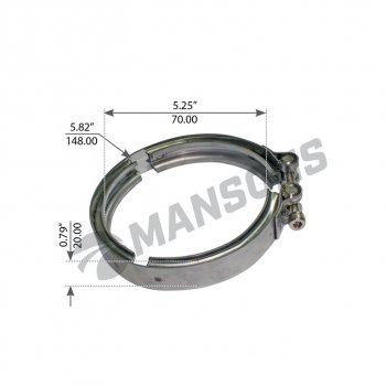 Хомут глушителя SCANIA (d=127мм) MANSONS MANSONS 100.662