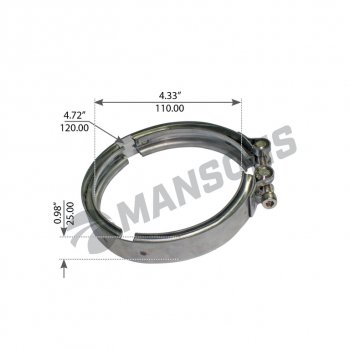 Хомут глушителя SCANIA 3,4,P,R,T series MANSONS MANSONS 100.667