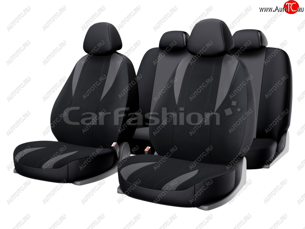 2 479 р. Универсальные чехлы сидений (майка, 11 предм., полиэстер) Golf CARFASHION   (черно-светло серые)  с доставкой в г. Вологда
