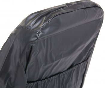 5 199 р. Универсальные чехлы сидений (майка, 11 предм., экокожа) Atom Leather CARFASHION   (черные серая строчка)  с доставкой в г. Вологда. Увеличить фотографию 5