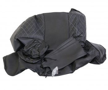 5 199 р. Универсальные чехлы сидений (майка, 11 предм., экокожа) Atom Leather CARFASHION   (черные серая строчка)  с доставкой в г. Вологда. Увеличить фотографию 4