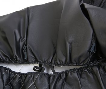 5 199 р. Универсальные чехлы сидений (майка, 11 предм., экокожа) Atom Leather CARFASHION   (черные серая строчка)  с доставкой в г. Вологда. Увеличить фотографию 3