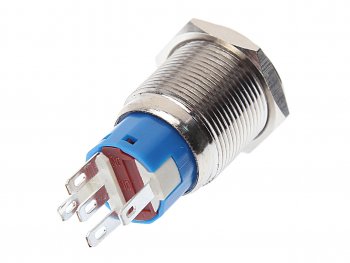 649 р. Выключатель кнопка 5-ти контактная d=19мм без фиксации хром NO NAME 12v5a  с доставкой в г. Вологда. Увеличить фотографию 2