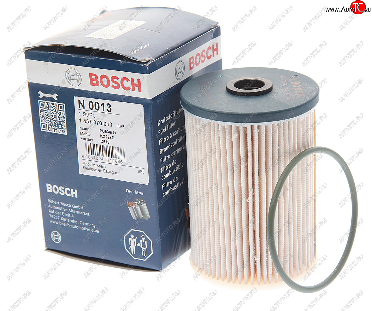 1 359 р. Фильтр топливный PEUGEOT 206 (02-08),307 (02-10 ) (2.0) CITROEN Berlingo BOSCH BOSCH 1457030013 BOSCH 1457030013  с доставкой в г. Вологда