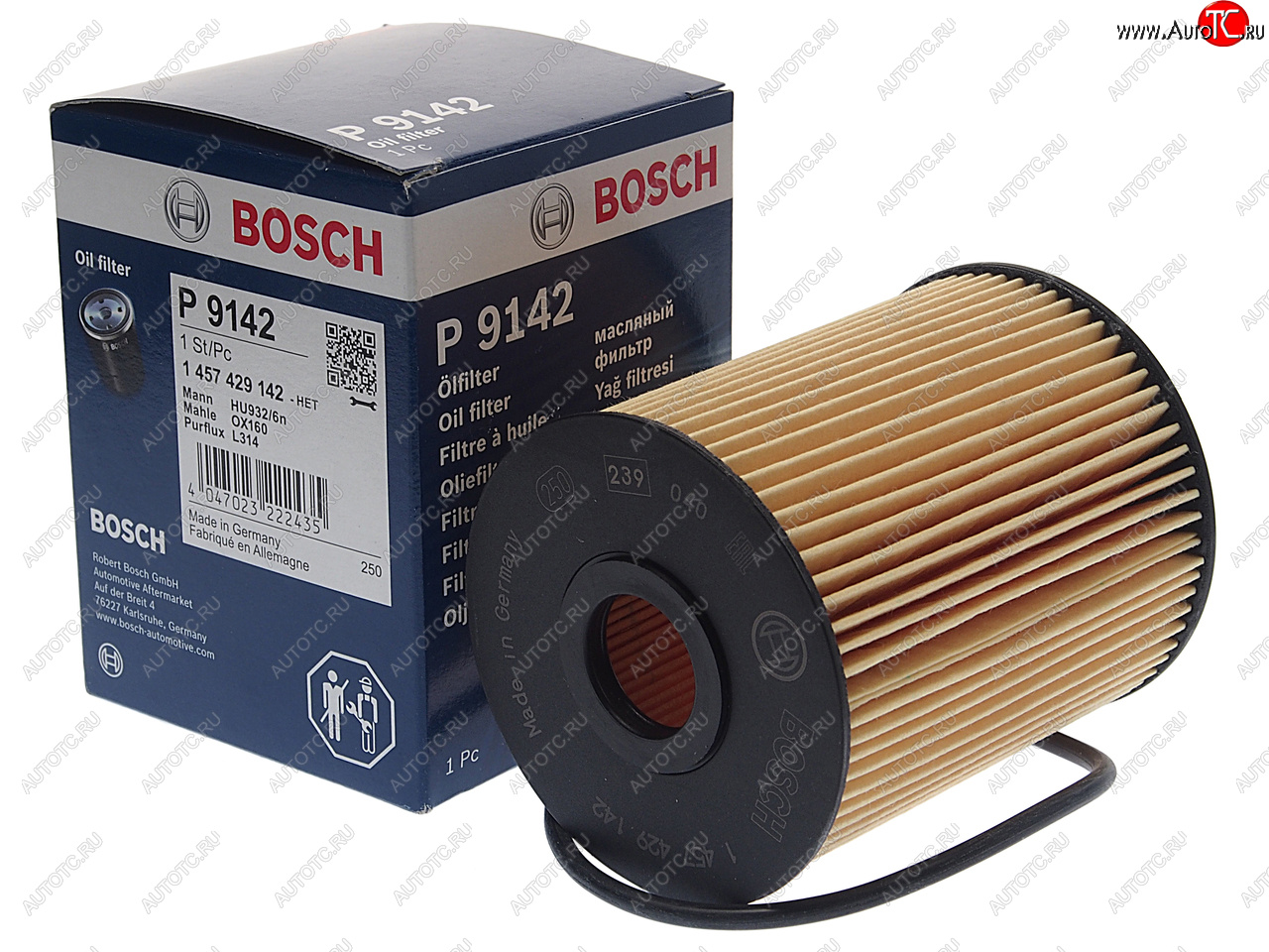 1 179 р. Фильтр масляный VW Touareg (10-) AUDI A6 (-05),A8 (-02),Q7 (06-) PORSCHE Cayene BOSCH BOSCH 1457429142 BOSCH 1457429142  с доставкой в г. Вологда