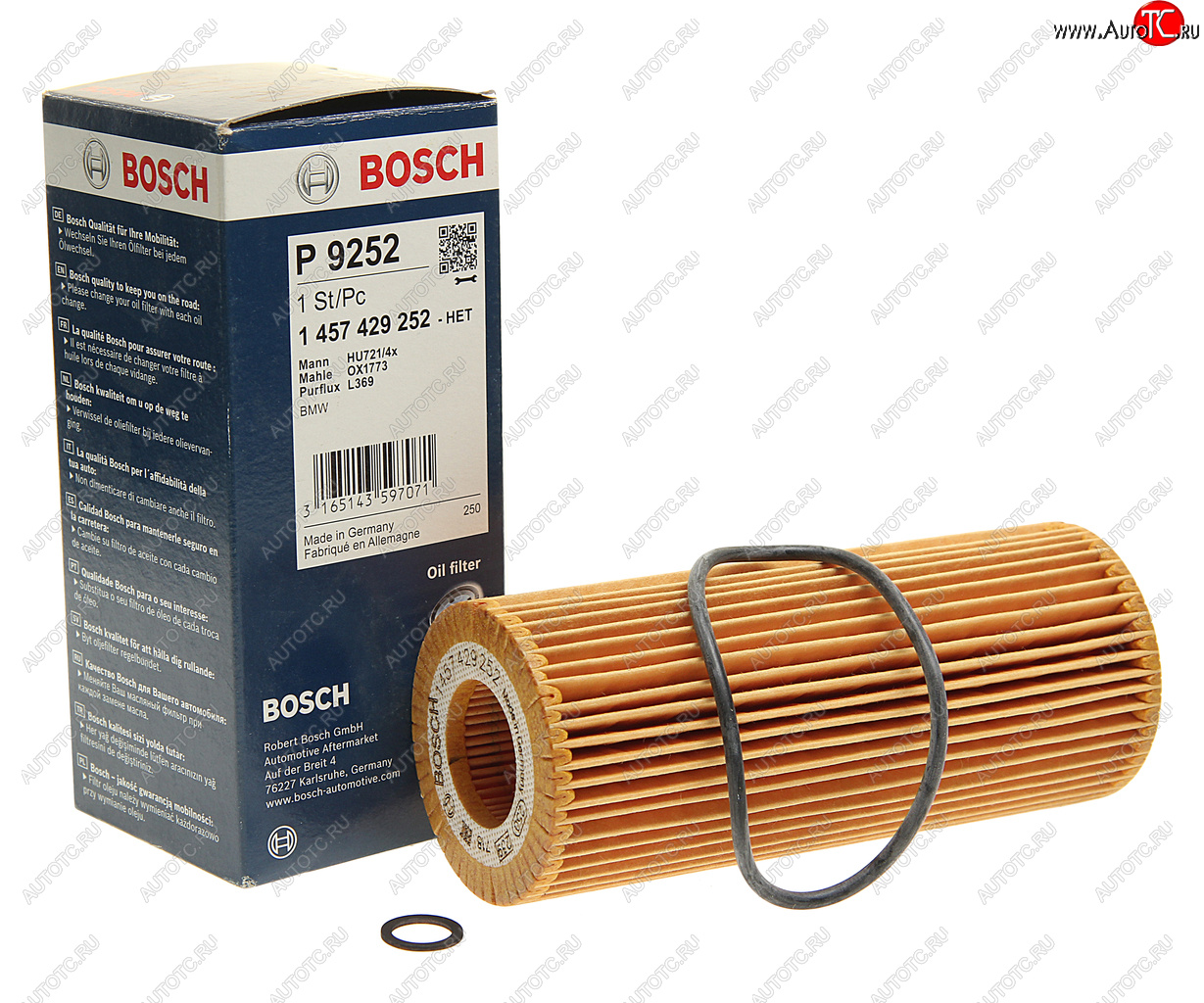 1 099 р. Фильтр масляный BMW 3 (E46,E90),5 (E60),X5 (E53) BOSCH BOSCH 1457429252 BOSCH 1457429252  с доставкой в г. Вологда