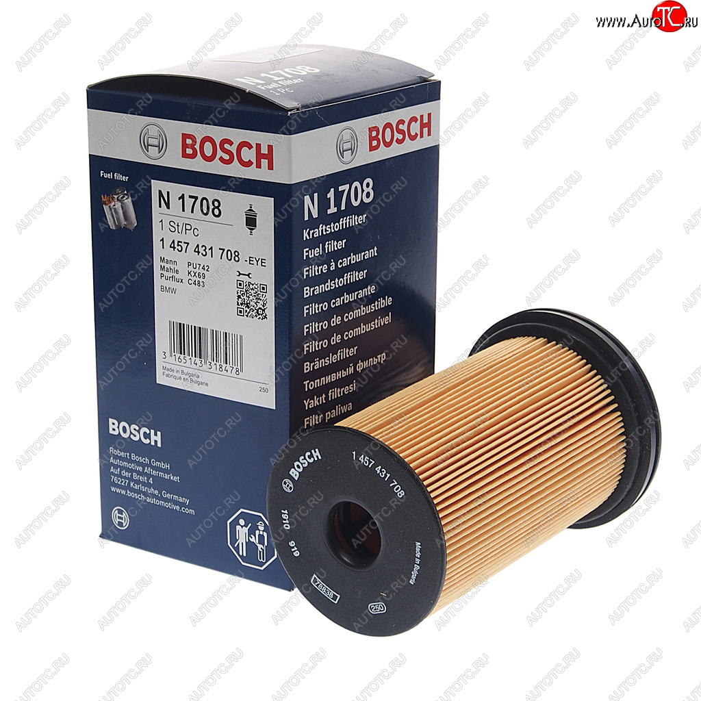799 р. Фильтр топливный BMW 3 (E36,E46) (98-05) BOSCH BOSCH 1457431708  с доставкой в г. Вологда