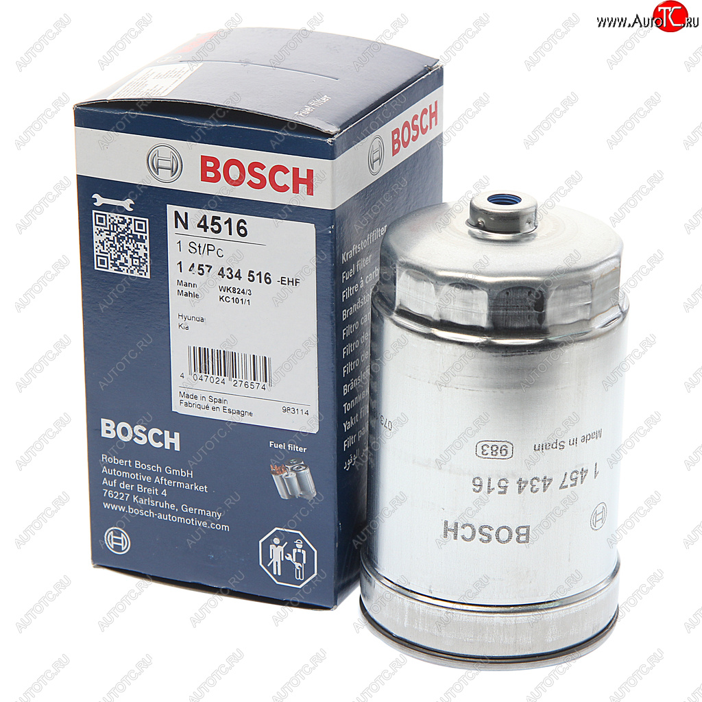 2 189 р. Фильтр топливный HYUNDAI Sonata NF,Santa Fe (06-),Getz KIA Rio (05-),Magentis BOSCH BOSCH 1457434516 BOSCH 1457434516  с доставкой в г. Вологда