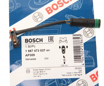 399 р. Датчик износа тормозных колодок MERCEDES Sprinter (95-) VW Crafter (06-) передний BOSCH BOSCH 1987473037  с доставкой в г. Вологда. Увеличить фотографию 2
