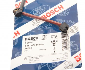619 р. Датчик износа тормозных колодок VW Touareg (02-10) PORSCHE Cayenne (04-10) передний (1шт.) BOSCH BOSCH 1987474562 BOSCH 1987474562  с доставкой в г. Вологда. Увеличить фотографию 2