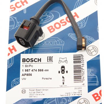 569 р. Датчик износа тормозных колодок VW Touareg (10-) задний BOSCH BOSCH 1987474566  с доставкой в г. Вологда. Увеличить фотографию 2
