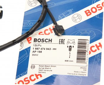 739 р. Датчик износа тормозных колодок BMW 3 (E46),Z4 (E85) передний BOSCH BOSCH 1987474943  с доставкой в г. Вологда. Увеличить фотографию 2