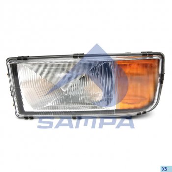 Фара MERCEDES Actros (96-04) с желтым уп левая SAMPA SAMPA 201.125