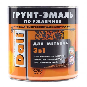 Грунт-эмаль по ржавчине зеленый мох RAL6005 0.75л DALI DALI 20479