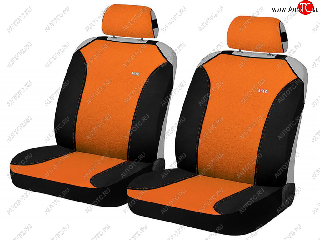 789 р. Универсальные чехлы сидений (майка, 4 предм., полиэстер) Magic Front CARFASHION   (черно-оранжевые)  с доставкой в г. Вологда