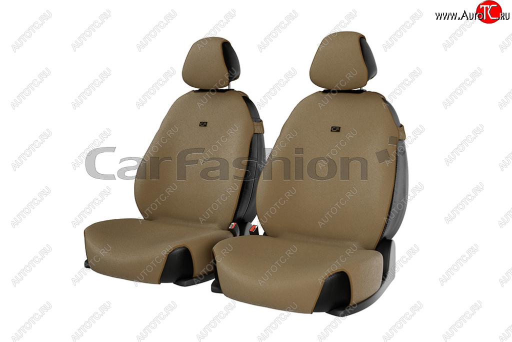 999 р. Универсальные чехлы сидений (майка, 4 предм., полиэстер) Forum Front CARFASHION   (бежевый)  с доставкой в г. Вологда