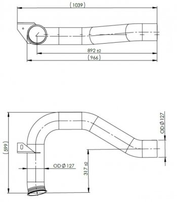 18 299 р. Труба промежуточная глушителя DAF DINEX DINEX 22157  с доставкой в г. Вологда. Увеличить фотографию 2