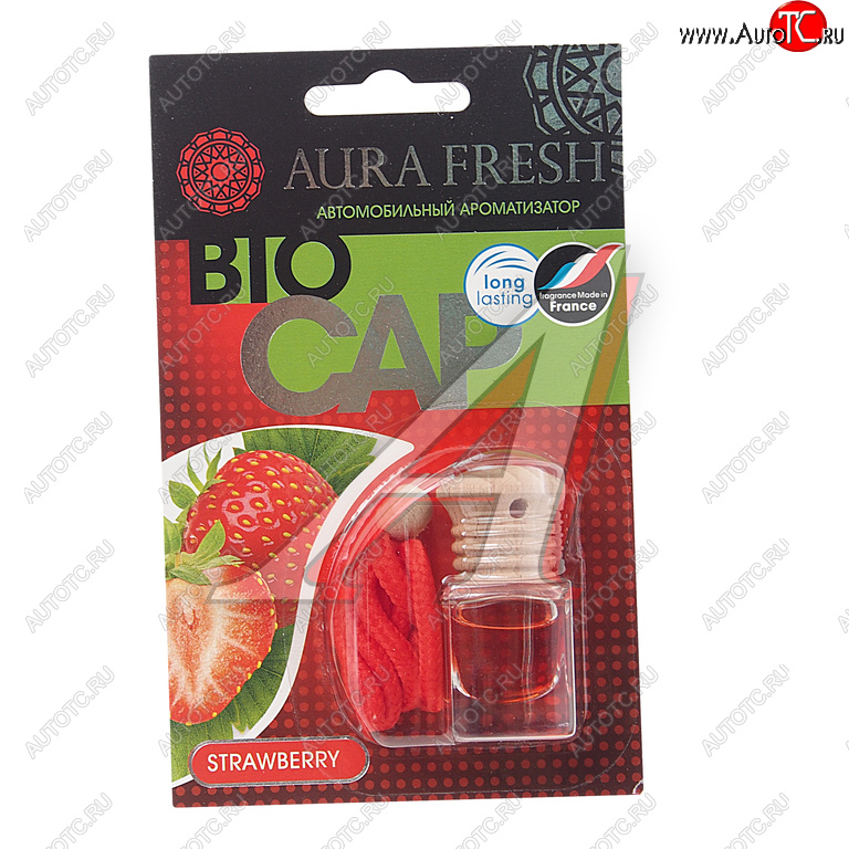 213 р. Ароматизатор подвесной жидкостный (strawberry) 6мл Bio Cap AURA FRESH AURA FRESH 23014  с доставкой в г. Вологда