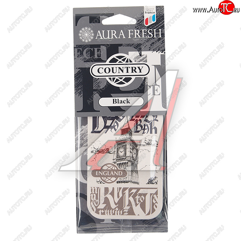 90 р. Ароматизатор подвесной картонный (black) Country AURA FRESH AURA FRESH 23017  с доставкой в г. Вологда