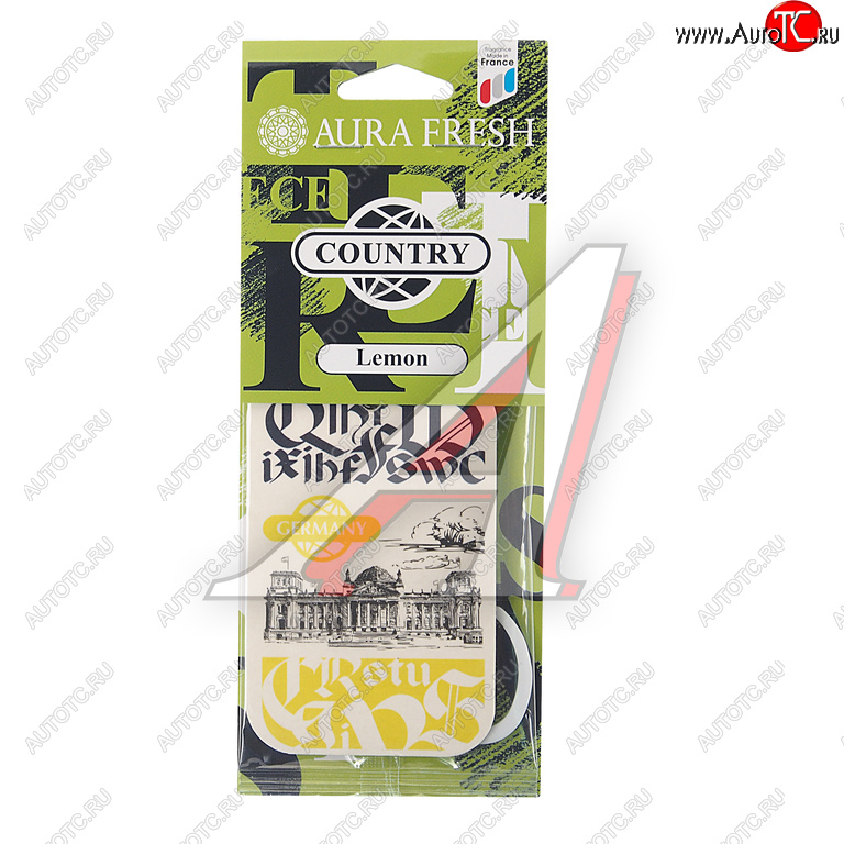 90 р. Ароматизатор подвесной картонный (lemon) Country AURA FRESH AURA FRESH 23023  с доставкой в г. Вологда