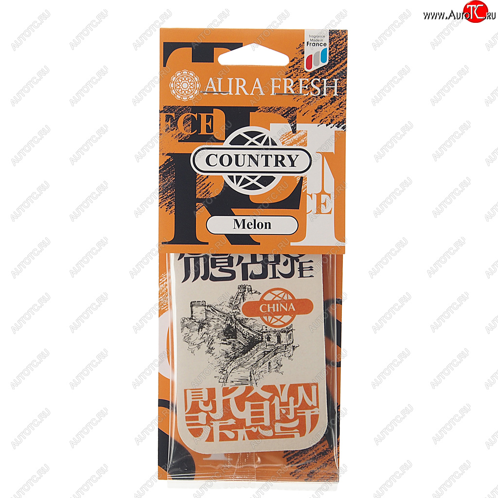 90 р. Ароматизатор подвесной картонный (melon) Country AURA FRESH AURA FRESH 23024  с доставкой в г. Вологда