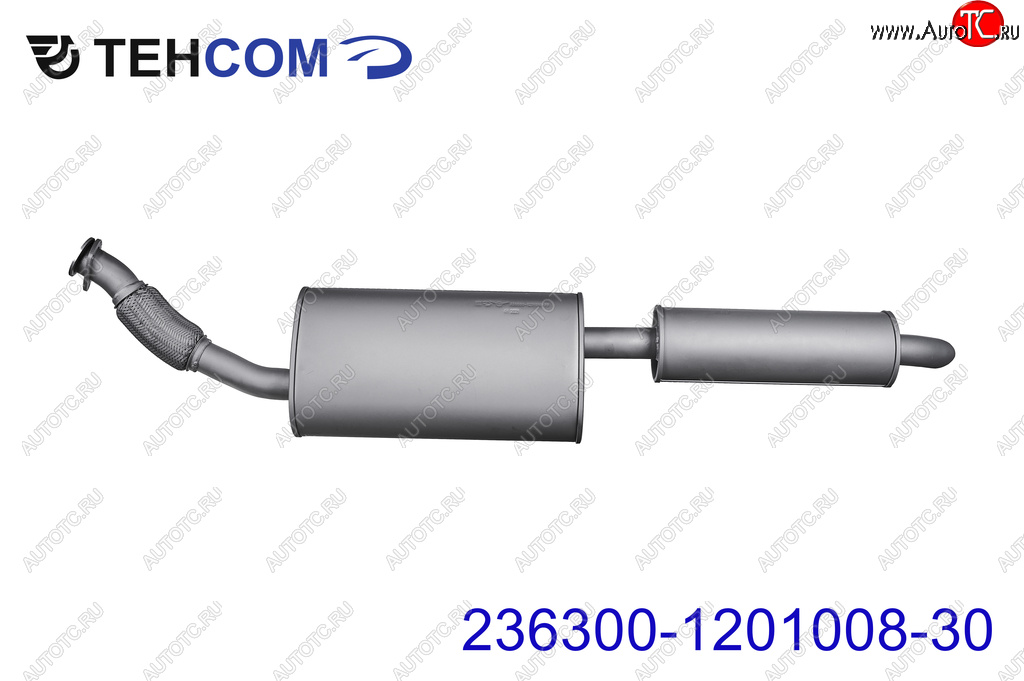 7 999 р. Глушитель УАЗ-2363 Пикап АКПП с резонатором ТЕХКОМ ТЕХКОМ 236300-1201008-30  с доставкой в г. Вологда