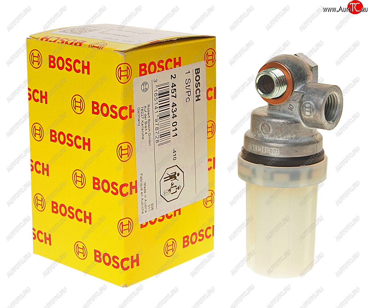 3 599 р. Фильтр топливный MAN MERCEDES грубой очистки с пластиковым стаканом BOSCH BOSCH 2457434011  с доставкой в г. Вологда