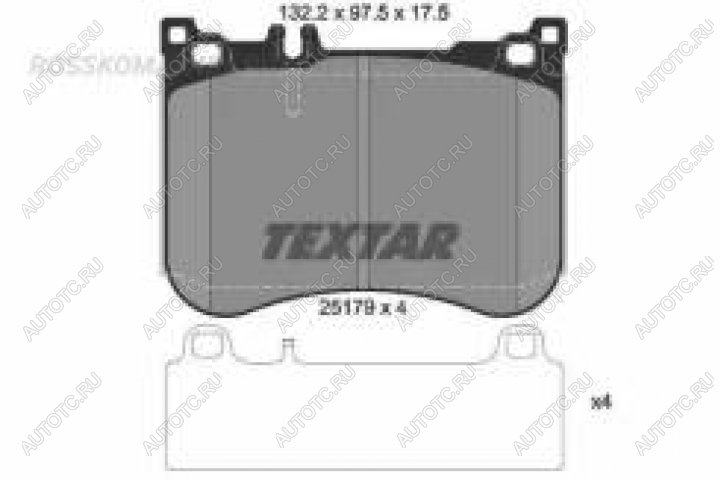 10 649 р. Колодки тормозные передние (4шт.) TEXTAR Mercedes-Benz S class X222 седан дорестайлинг (2014-2017)  с доставкой в г. Вологда