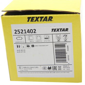 4 849 р. Колодки тормозные задние (4шт.) TEXTAR Audi A7 4G лифтбэк дорестайлинг (2010-2014)  с доставкой в г. Вологда. Увеличить фотографию 5