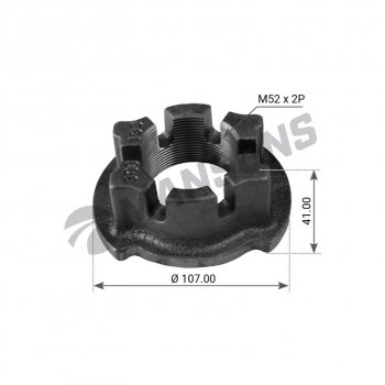 Гайка BPW ступицы корончатая (M52х2 H=52 SW80) MANSONS MANSONS 300.133