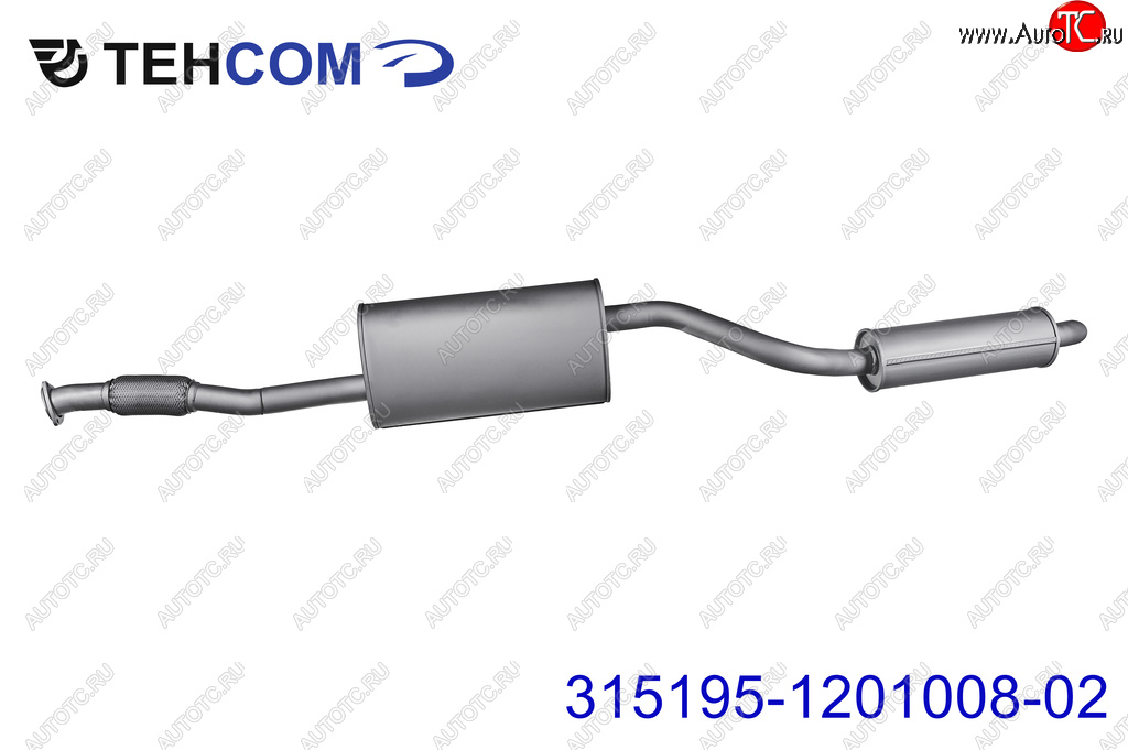 9 449 р. Глушитель УАЗ-315195 Хантер дв.ЗМЗ-409 ЕВРО-4,5 с резонатором НО ТЕХКОМ ТЕХКОМ 315195-1201008-02  с доставкой в г. Вологда