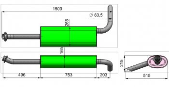 4 999 р. Глушитель ГАЗ-3302,3221 дв.CUMMINS 2.8,УМЗ-4216 ЕВРО-4 выход боковой усиленный ТЕХКОМ ТЕХКОМ 3221-1201008-51  с доставкой в г. Вологда. Увеличить фотографию 2